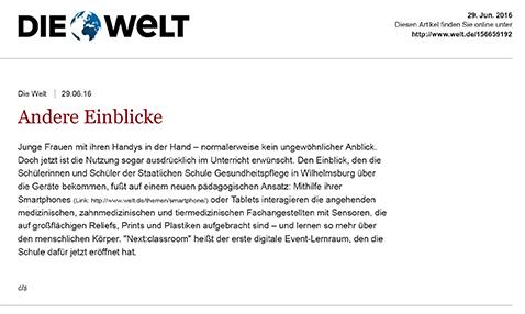 Archivscan des Welt-Artikels Andere Einblicke.