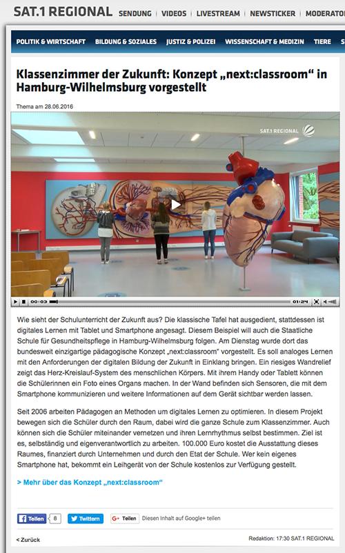 Archivansicht zum SAT.1-Regionalbeitrag Klassenzimmer der Zukunft.